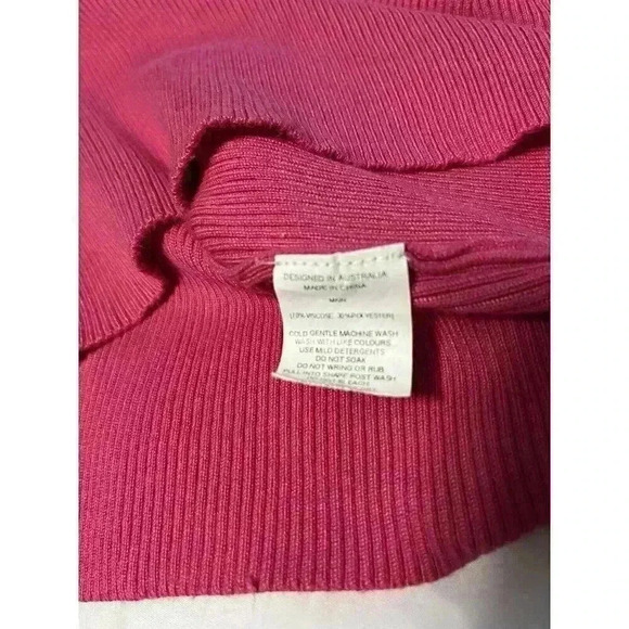Paper Heart Sweater Women’s Size Small Pink Mock Turtleneck Ribbed Knit - Picture 7 of 8